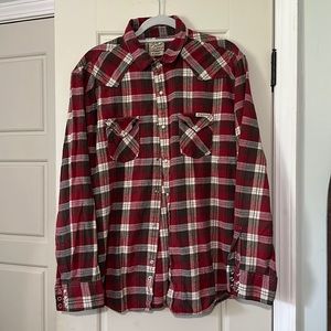 Lucky Brand pearl-snap flannel size XL